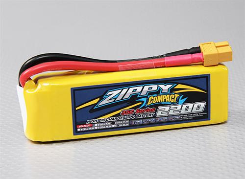 ZIPPY Compact 2200mAh 3S 35C Lipo Pack (21393) [ZC.2200.3S.35]